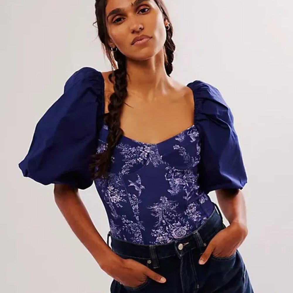 037 Free People Prairie Rose Bodysuit NWOT Size Medium